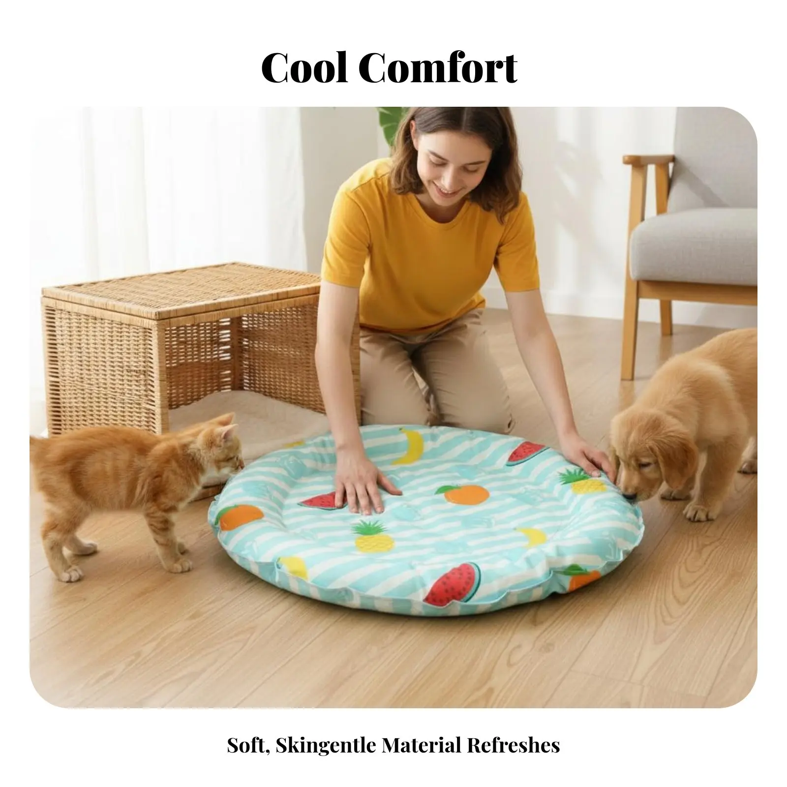 

pet-chilling Mat Neck pillow Heat-Absorbing Pet Surface Comfortable Easy to Clean for feline Owners, Floors, Indoors