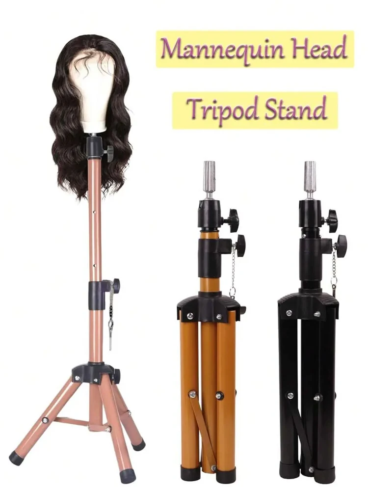 

Adjustable Wig Stand Mannequin Head Tripod For Canvas Block Head,Wig Display Holder,Pink Cosmetology Hairdressing Trainning Head