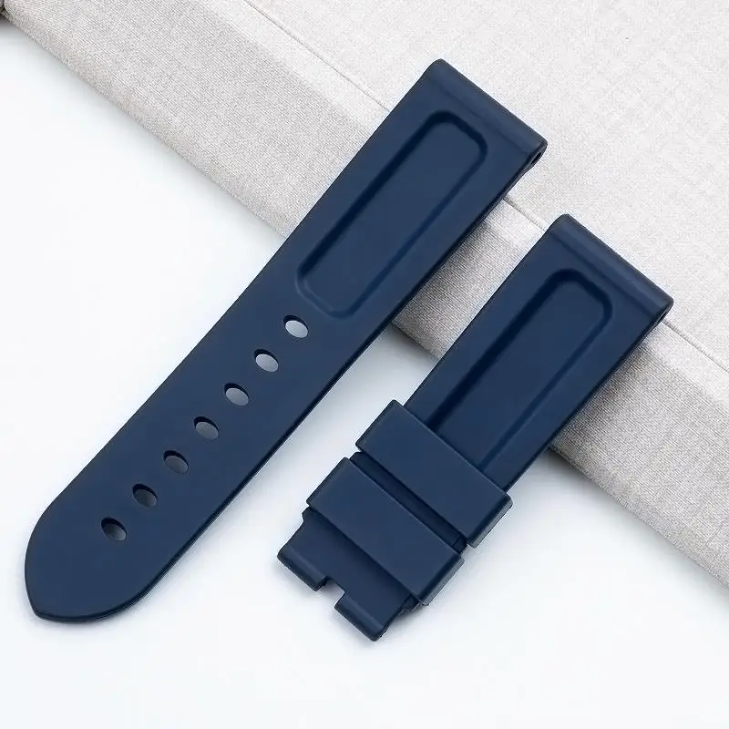 TINTAG Quality Fluororubber Soft FKM Rubber Watch Band For Panerai Strap Accessories For PAM111/441 Watchbands 22mm 24mm With