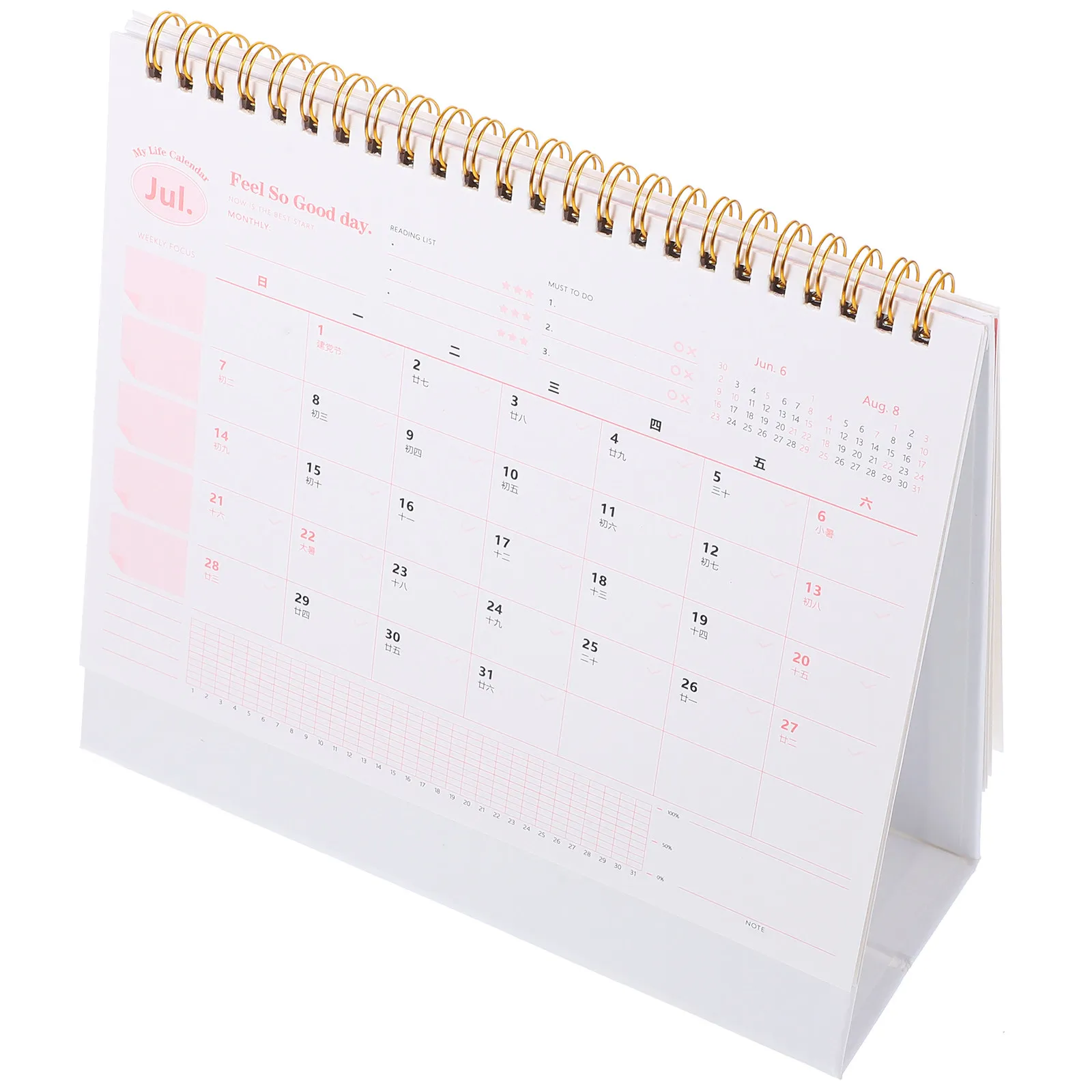 

Desk Calendar Dopamine Paper 2024 Desktop Calendar Standing Flip Small Office Desk Decoration Functional Monthly Planner Home