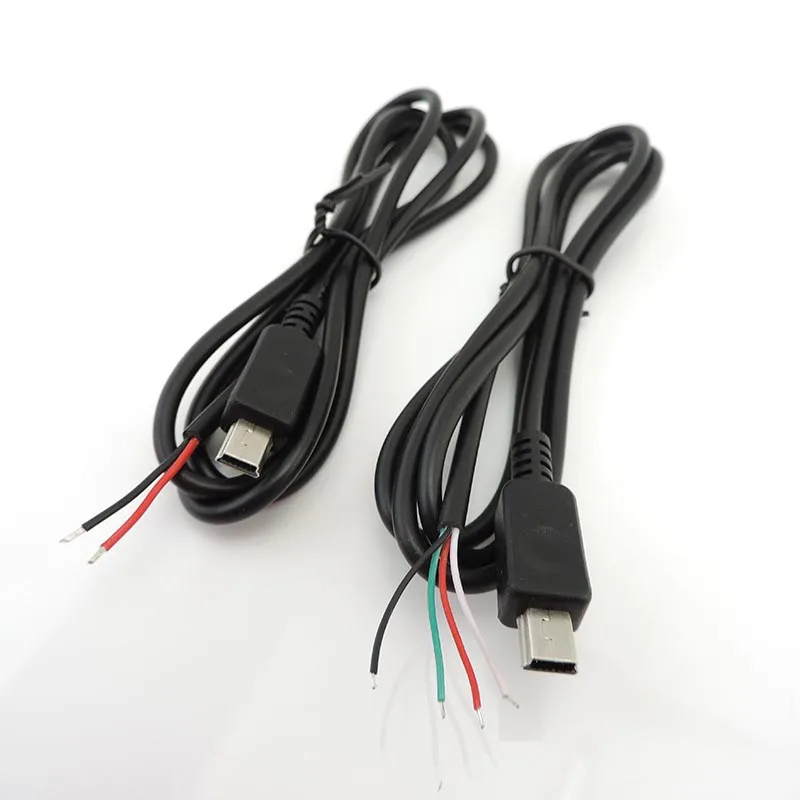 2pin 4pin Mini USB Male Jack Power Cable 5Pin DIY Charging Data Transmission Connector Welding 1m Wire 2 4 Core