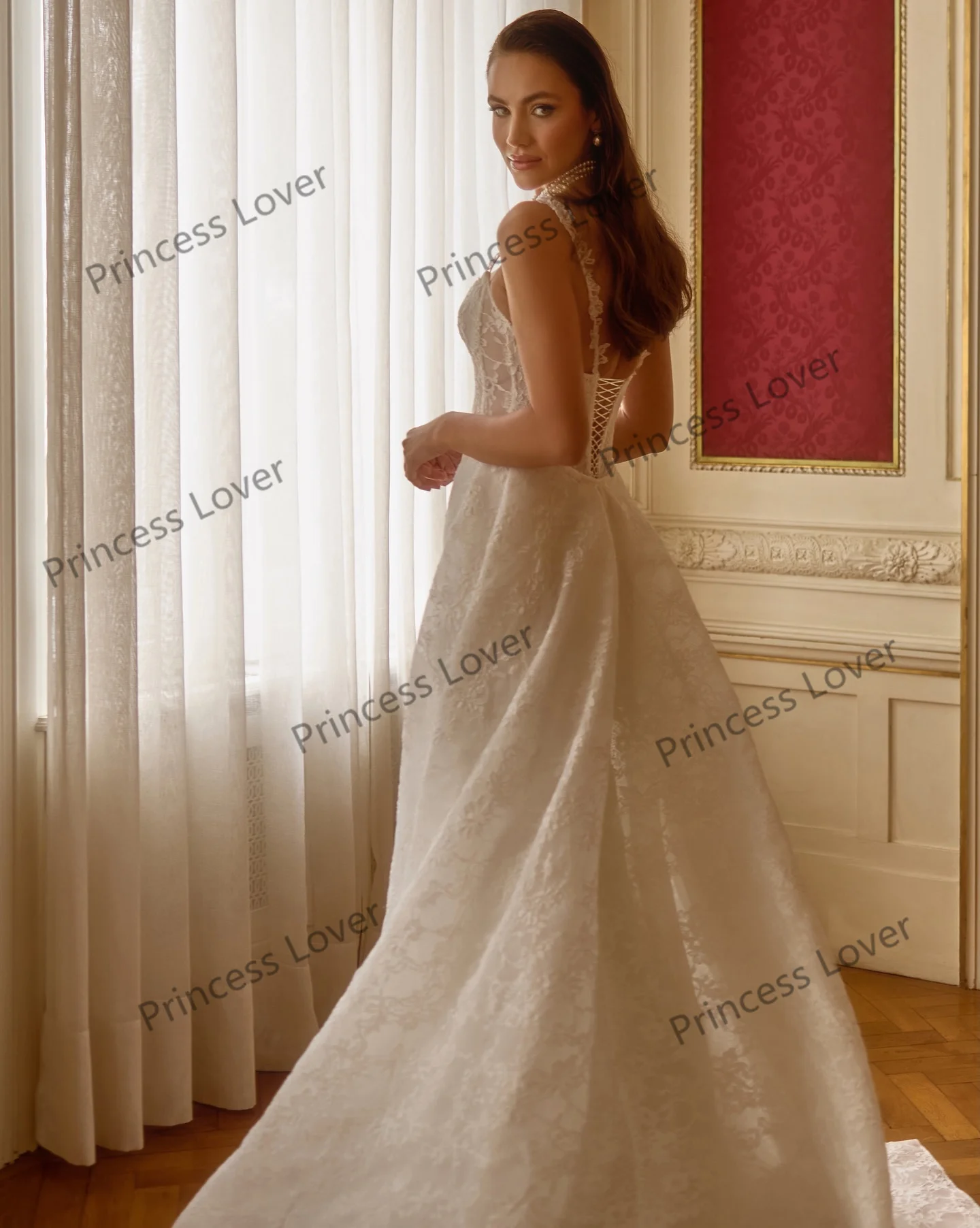 Mermaid Wedding Dresses with Over Skirt Sweep Train Lace Bride Dress Plus Size Formal robe de mariée Customized