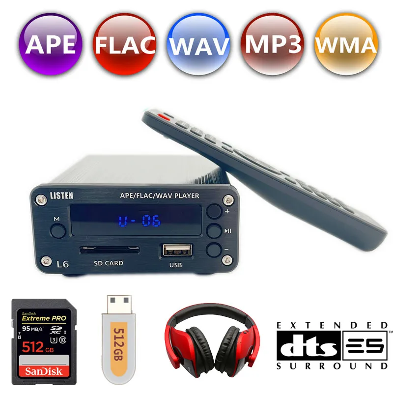 

Аудиодекодер Leisheng L6 с BBE Heavy Bass SRS Surround Sound Effect APE FLAC Воспроизведение WAV без потерь