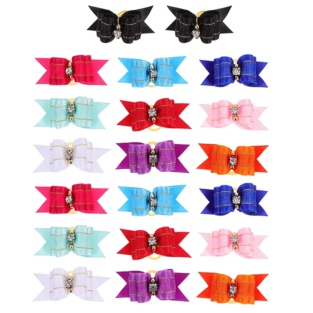 

20pcs Pet Headgear Dog Bows Small Size Accessories for Puppies Female Mini Ribbons Grooming Supplies Festival Party