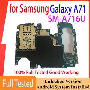Bilashmart Unlocked Motherboard Samsung Galaxy A71 A716U Main Logic Board with Chip Good Working Plate SM A716U Tested