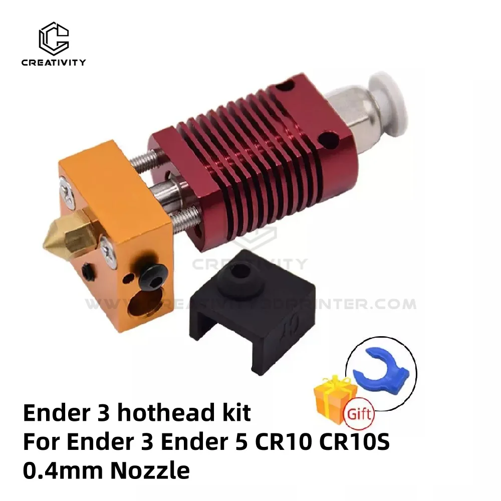 

MK8 Assembled Extruder Hot End Kit 1.75mm 0.4mm Nozzle Aluminum Heating Block For Ender 3 Ender 5 CR10 CR10S 3D printer parts