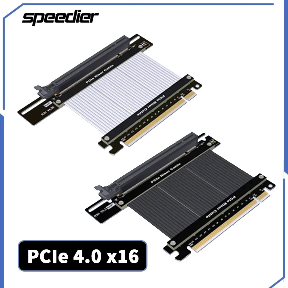 

PCIE 3.0 4.0 X16 Riser Cable Graphics Card Extension For ATX PC-Chassis Graphics Card 90° Soft Wire Factory Direct Sales