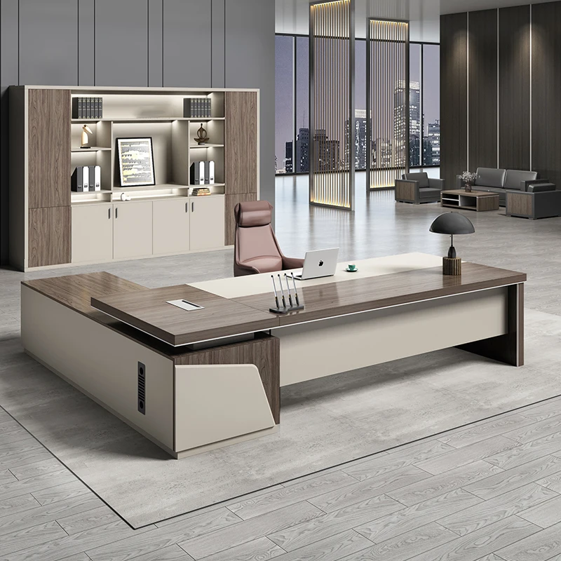 

Top Quality Wood Office CEO Boss Leather Office Furniture Modern Contemporary Luxury Executive Desks