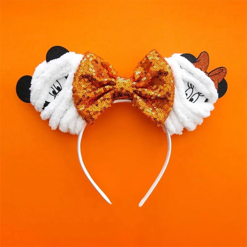 Disney Mummy Mickey Mouse Ears Headbands Girls Halloween Hairband Kids Cartoon Mumiai Minnie Hair Accessories for Women Festival