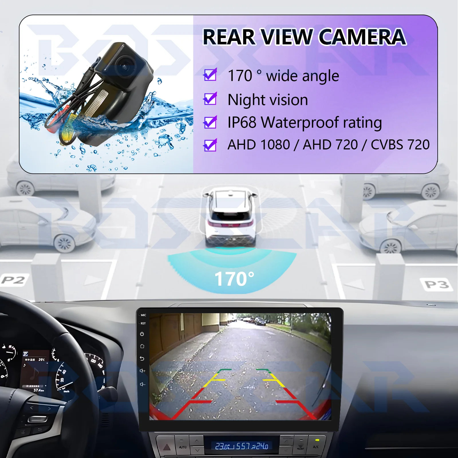 

Для Mazda 2 3 2007 2008 2009 2010 2011 2012 Верхняя IP67 Водонепроницаемая резервная камера ночного видения HD 720P Камера заднего вида