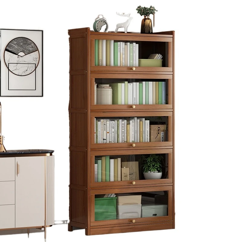 

Bookshelf Shelf Floor-to-ceiling simple bookcase with cabinet door Dust-proof locker Living room locker