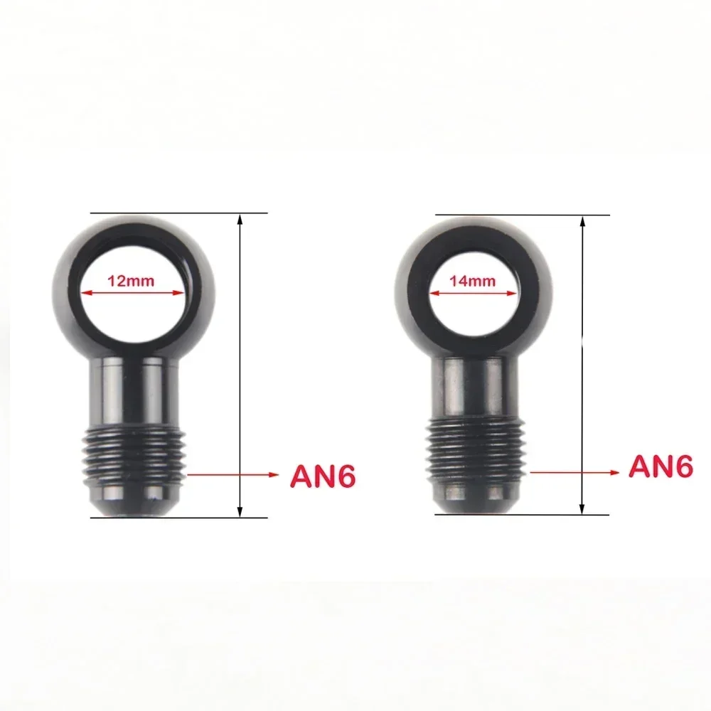 Bolzen Hydraulische Kupplungsschraube M12 x 1,5 M14 x 1,5 mit Aluminium-Banjo-Fitting Auslass-Banjo-Stecker an6 Fitting-Adapter 12 mm 14 mm