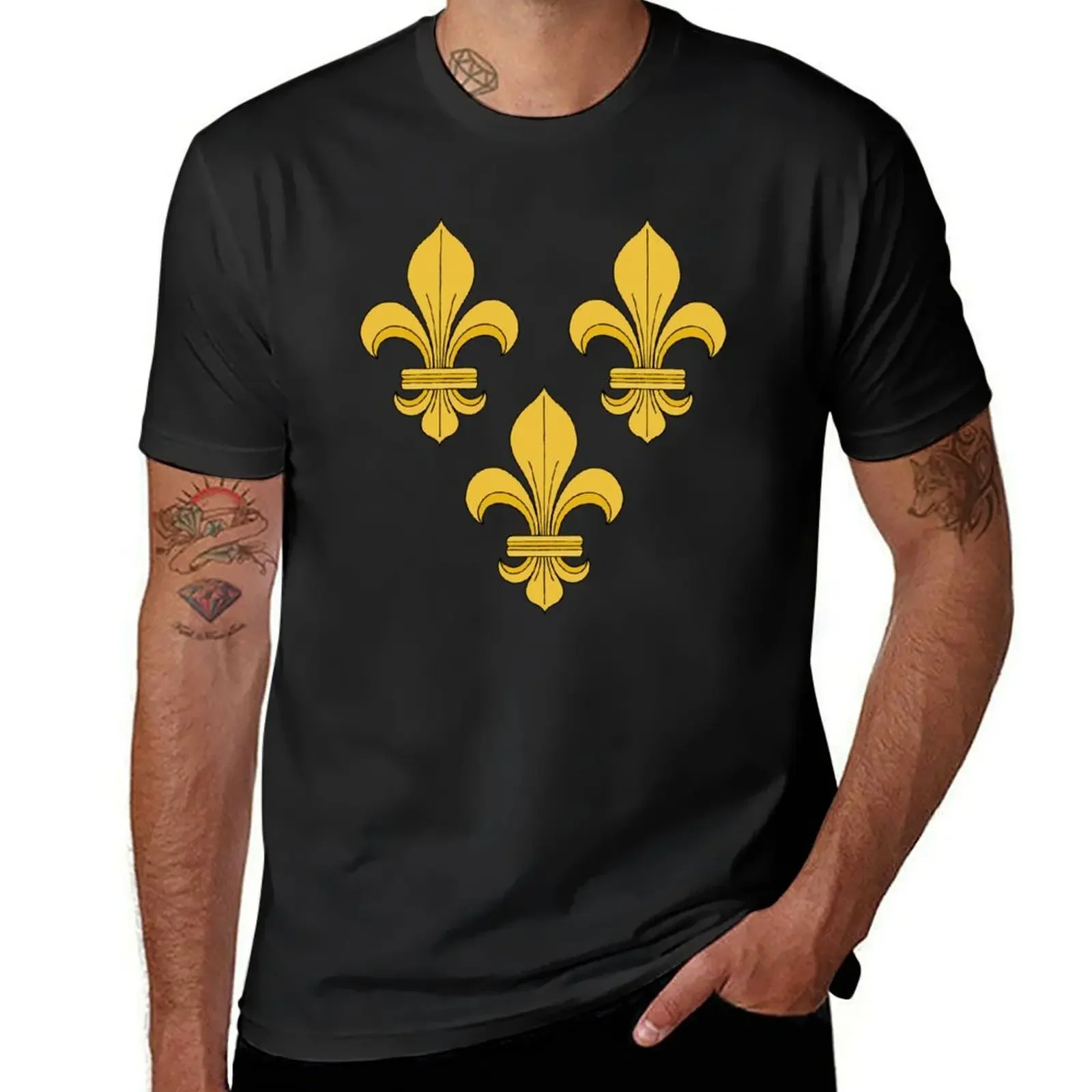 

Fleur de Lis T-Shirt quick-drying quick drying street wear Aesthetic clothing black t shirts for men