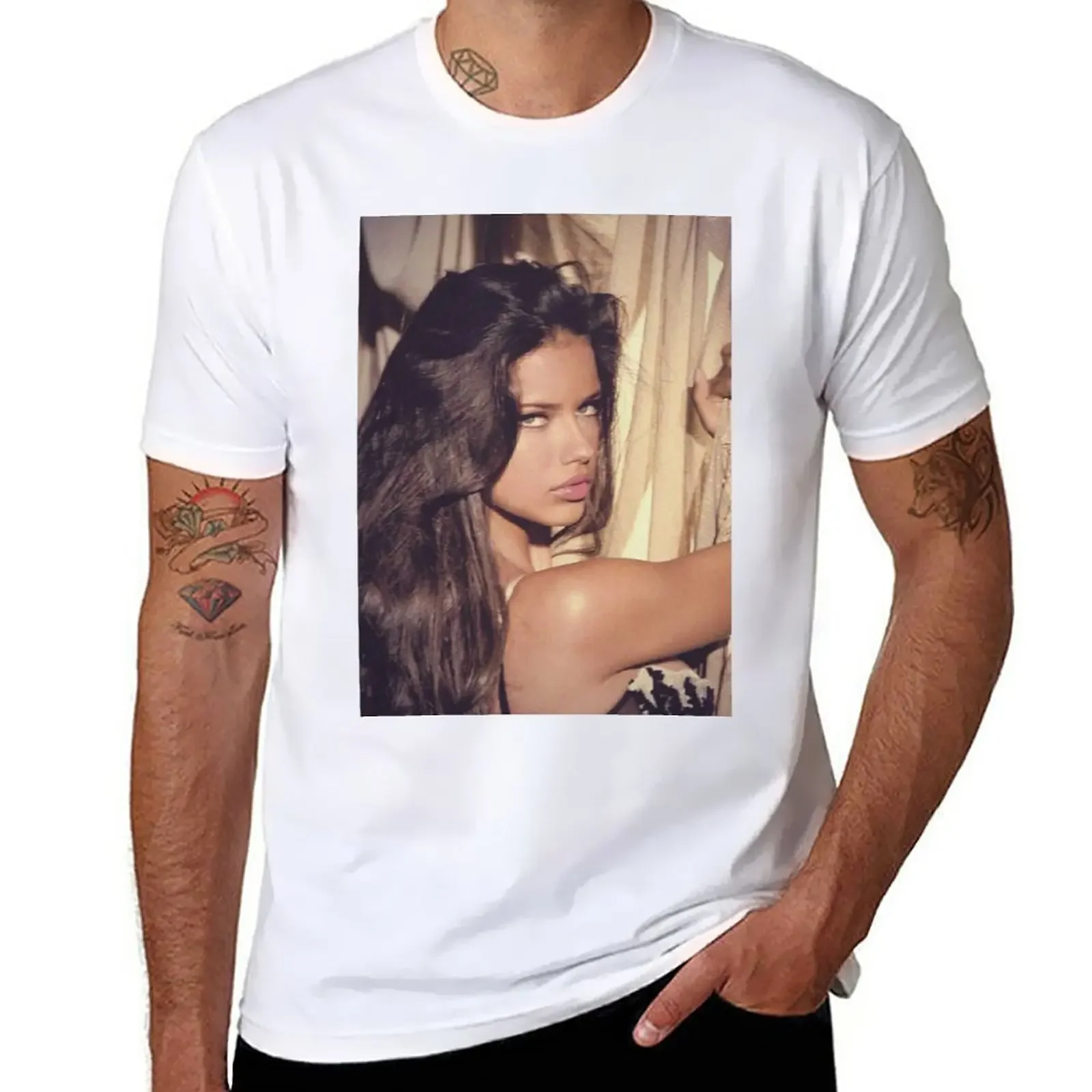 

New Adriana Lima T-Shirt custom t shirt vintage clothes custom t shirts sweat shirt men long sleeve t shirts