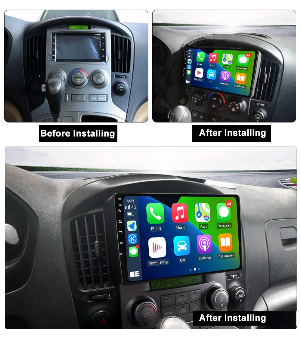 Android 14 Navigation GPS Car Radio Multimedia Video Player for Hyundai H1 Grand Starex 2007-2015 Carplay DSP 4G+WIFI 360 Camera