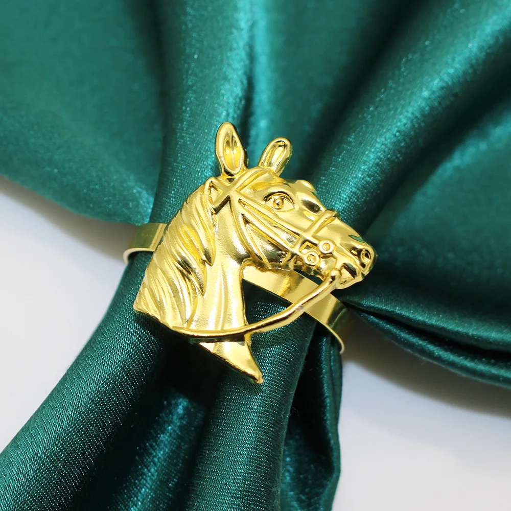 6 шт., золотое кольцо для салфеток с животными, птица, лошадь, дракон, змея, стрекоза, бабочка, держатель для салфеток для свадьбы, рождественской вечеринки, декор для обеденного стола