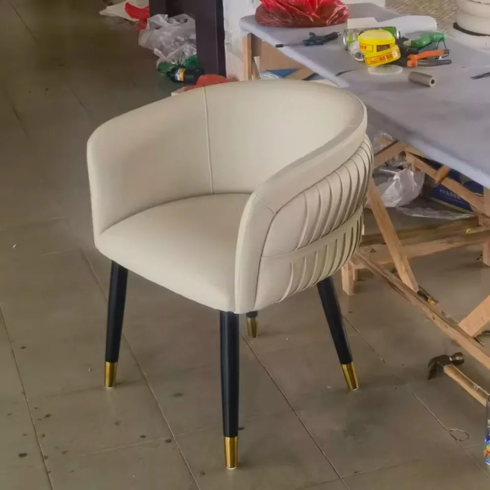 ​Medical Grade Manicure Stool Italian Genuine Leather Upholstery Salon Cafe Reception Luxury Home Ergonomic Dining Chair