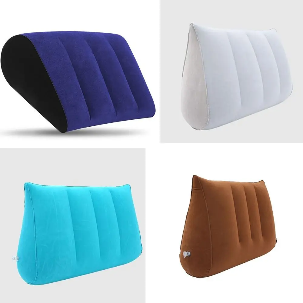 New PVC Flocking Silicone Pillow Blue+Black Triangle Cylinder Wedge Magic Cushion Inflatable Soft Triangle Pad Home