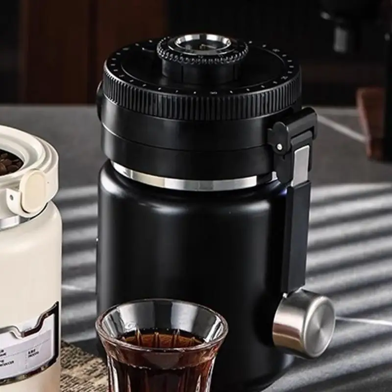 Coffee Storage Canister, 304 Metal Vacuum Lid Container with Moisture Display and Measuring Spoon for Counter Use D2RD view 6