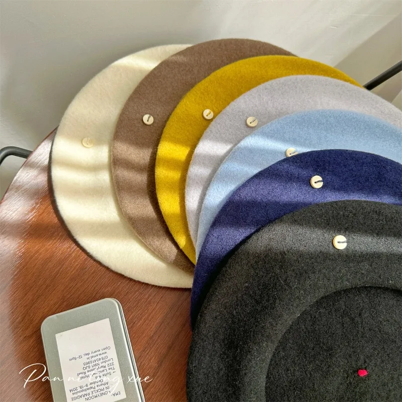 قبعات قبعات قبعات عصرية ومتعددة الاستخدامات للنساء للخريف والشتاء، قبعات رسام دافئة بلون سادة #4