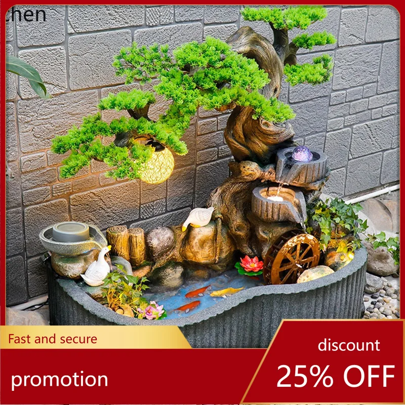 

Декоративный фонтан ZML для пруда с каменной композицией, система циркуляции воды, для балкона, двора, ландшафтного дизайна