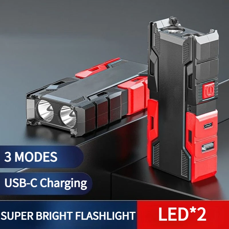 

High-Light Flashlight Portable Camping Torch Rechargeable Work Light 3 Modes Dimming Outdoor Waterproof Portable Emergency Lamp