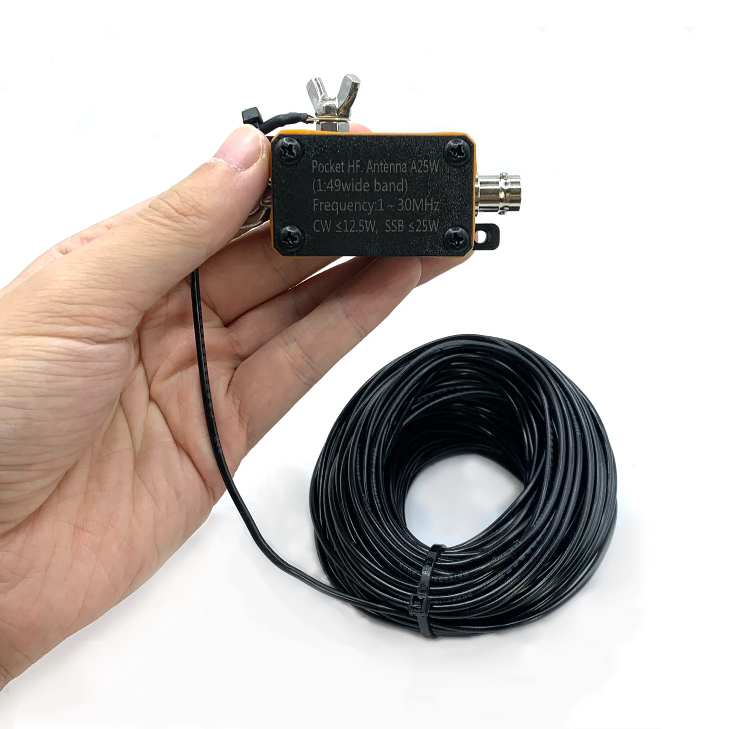 

A25 Pocket HF Antenna 1-30MHz SWR Shortwave Antenna Radio Inverted V Horizontal Balun Long Line Wideband End-fed Communication ﻿