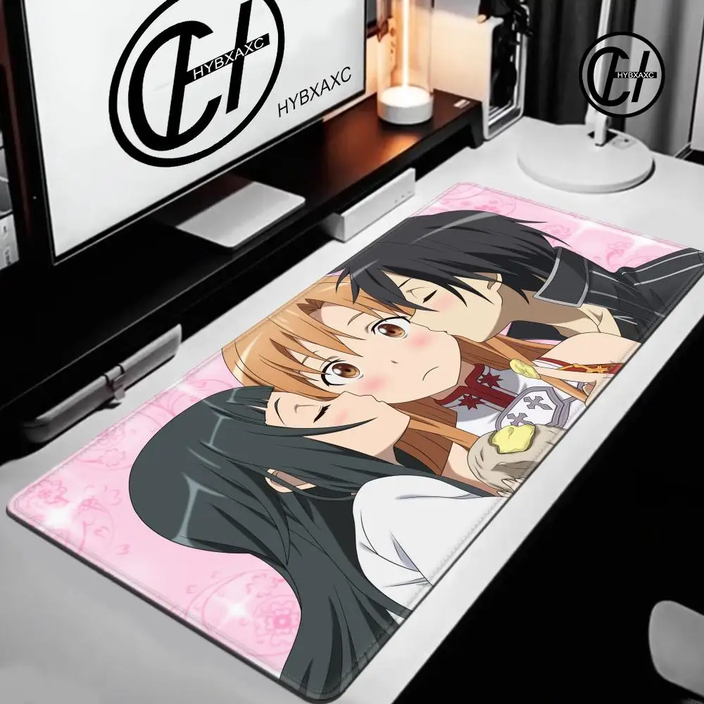 Alfombrilla de ratón Sword Art Online, accesorios para juegos, alfombrilla de ratón con borde de bloqueo, alfombrilla de goma grande para ordenador Gamer, alfombrilla de escritorio para ordenador portátil