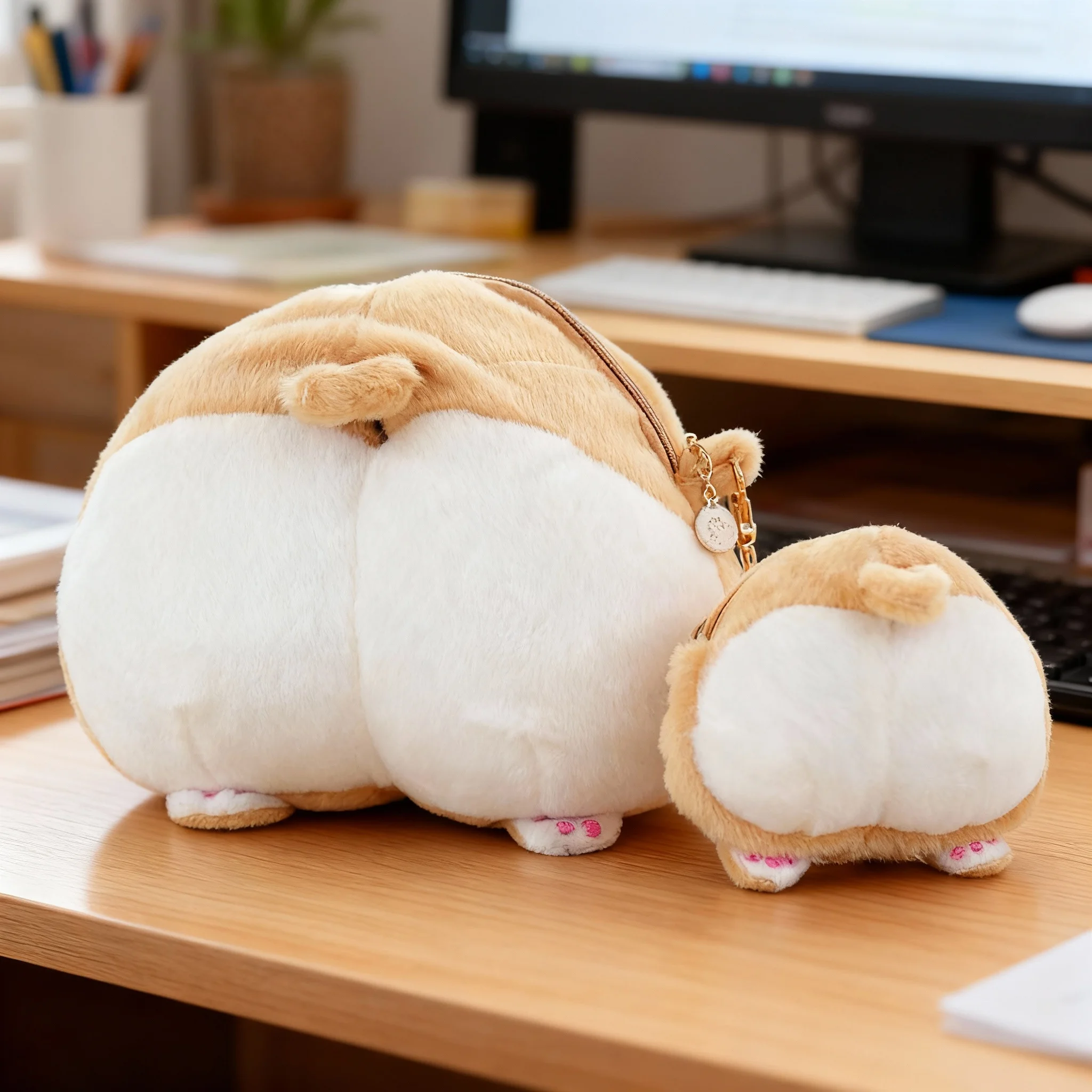 かわいいコーギーのお尻のぬいぐるみコインパース、クロスボディバッグ、ぬいぐるみ人形、柔らかくて愛らしい可愛いおもちゃ、男の子、女の子、子供へのプレゼント、誕生日プレゼント