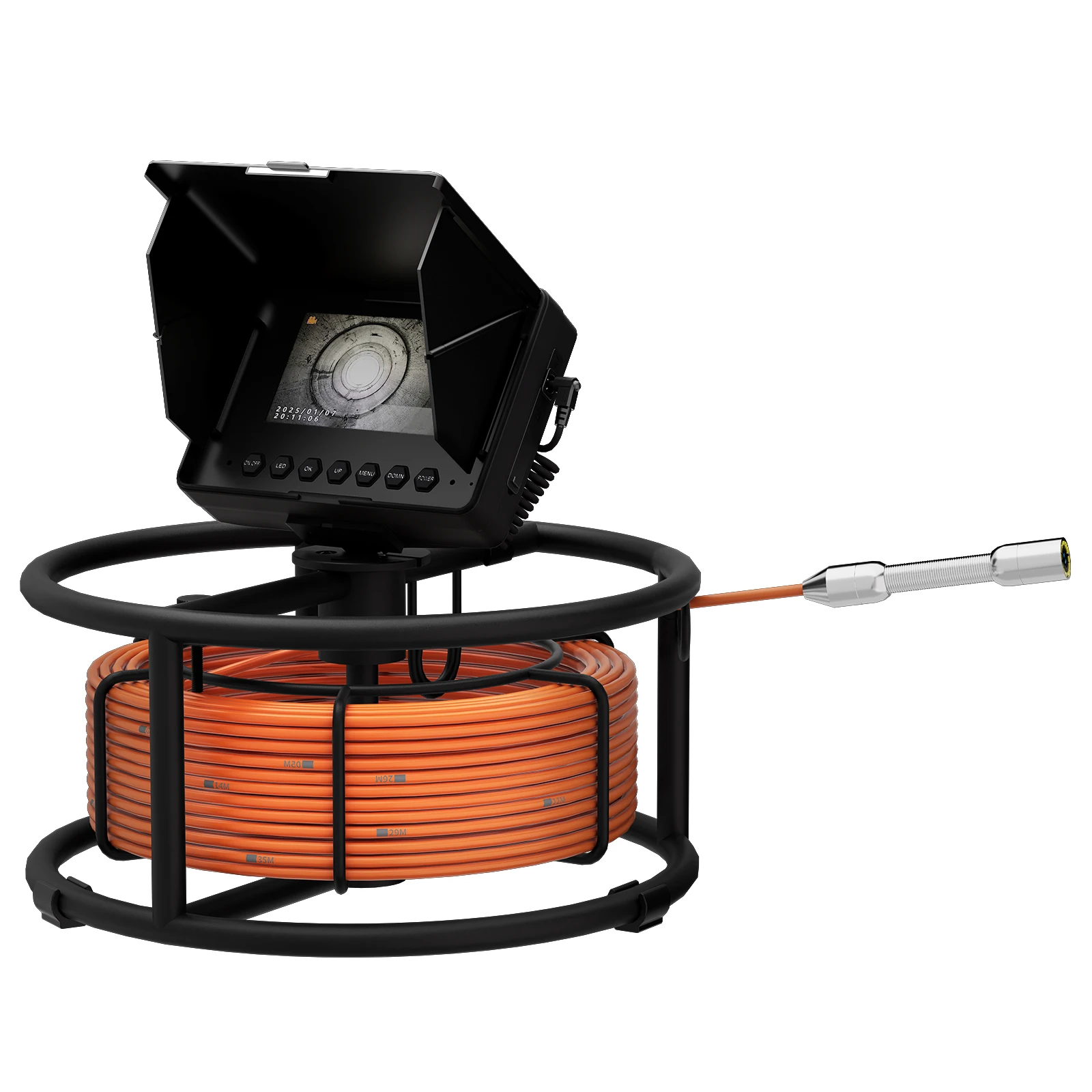 4.3 Monitor Sewer Pipe Inspection Video Camera 18mm 16GB Card DVR IP68 Drain Sewer Pipeline Industrial Endoscope