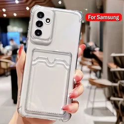 Shockproof Soft TPU Case For Samsung A55 A35 A25 A15 A54 A34 A14 A24 A53 A33 A13 A52S A32 A12 Card Slot Bag Wallet Phone Cover