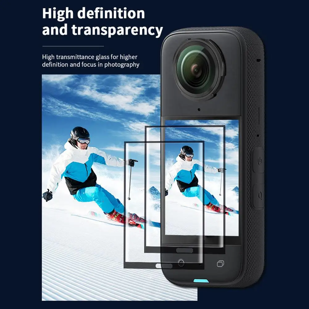 For Insta360 X5 HD Tempered Glass Screen Protector Anti-fingerprint Screen Glass Protective Soft Film Camera Accessories