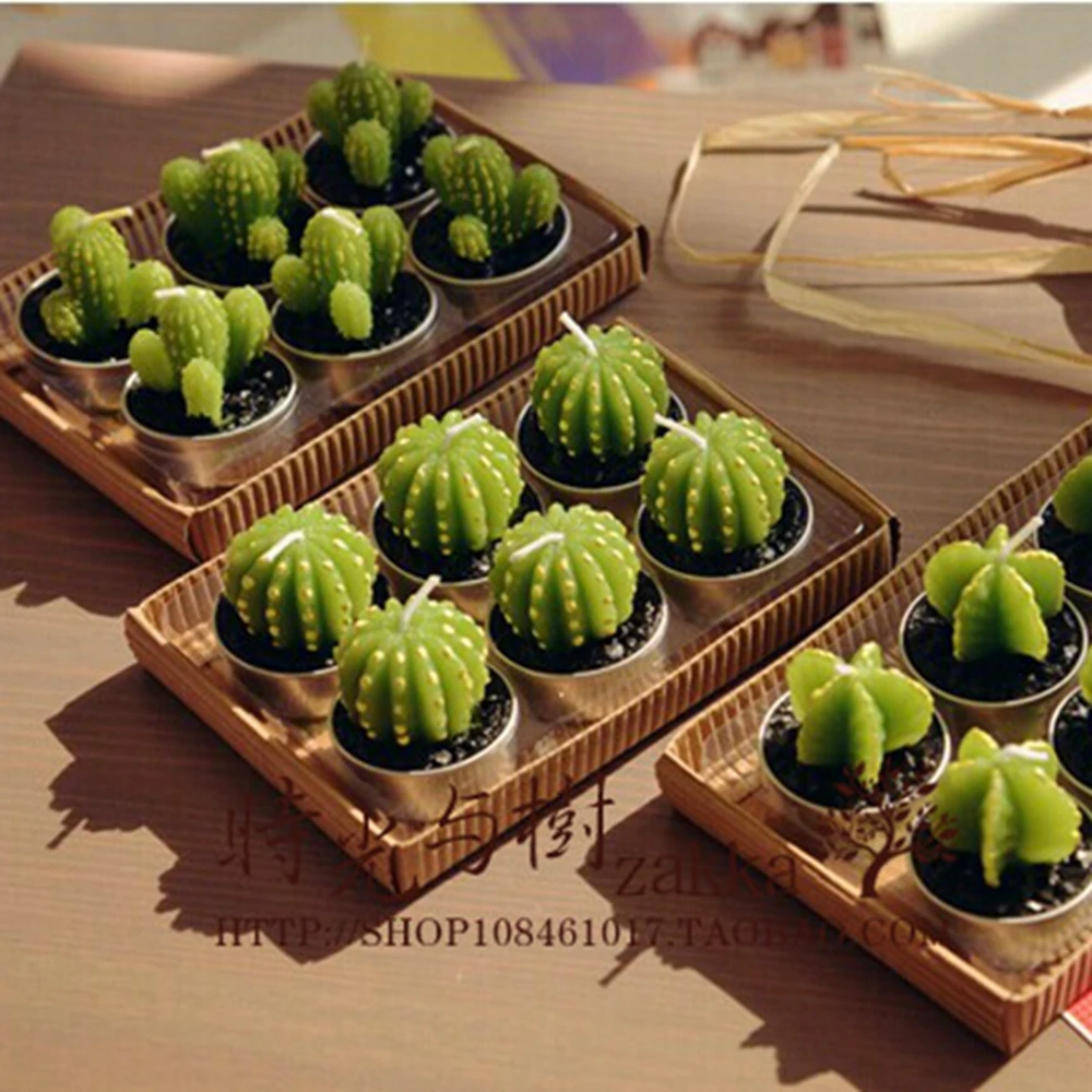 Decoration Miniature Candles Garden A Rare Cactus Plant Simulation Candle Wedding Decoration Holiday Decorations B1 Birthday