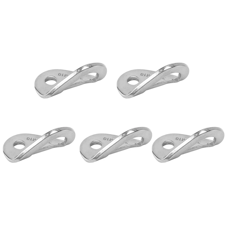 5 Pieces 3/8 Inch 25KN Bolt Hanger Plate 304 Stainless Steel For Rock Climbing Caving Anchor Belay Rescue Rigging Work