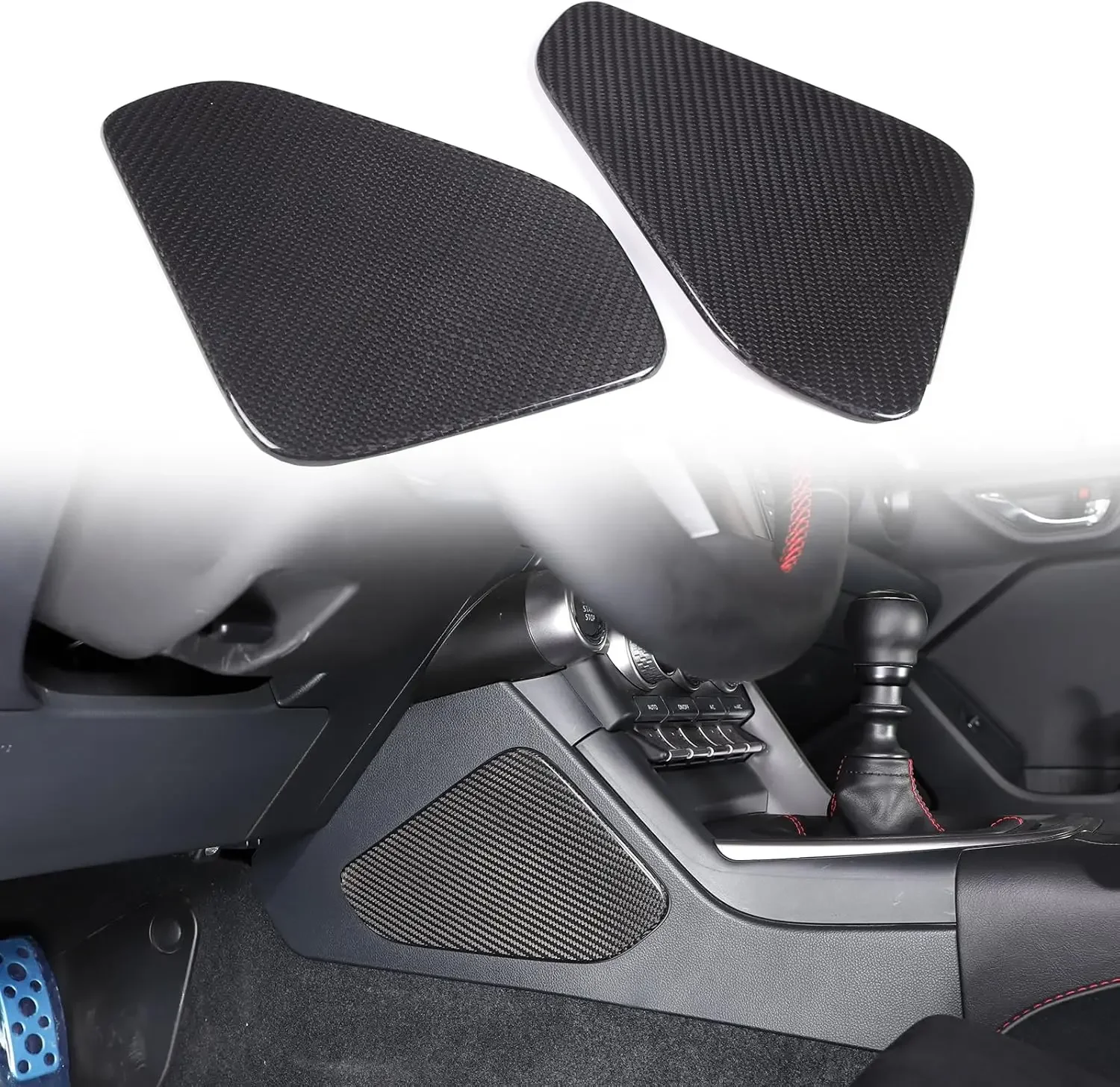 Dry Carbon Knee Anti-kick Pad Cover Car Center Console Anti Dirty Protection Pads For Toyota GR86 ZN8 Subaru BRZ ZD8 2022-2026