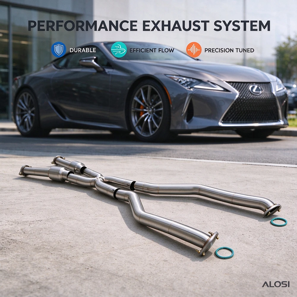 Stainless steel exhaust mid section for Lexus LC500 LC500H 3.5/5.0 2017+ performance Exhaust mid section with resonator X-tube