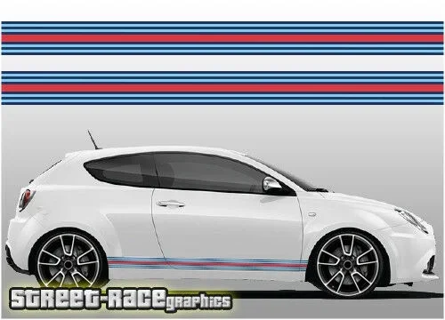 For x2 Alfa Romeo Martini racing stripes 001 vinyl graphics stickers Giulietta Mito