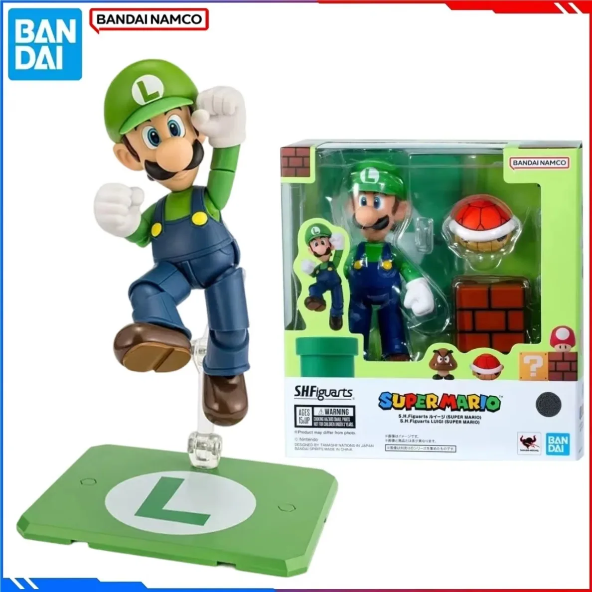 

Оригинальные наборы для сборки моделей Super Mario от Bandai, игрушки Луиджи, фигурка SHF, сборная модель, подарок для мальчиков, игрушки, подарки на день рождения