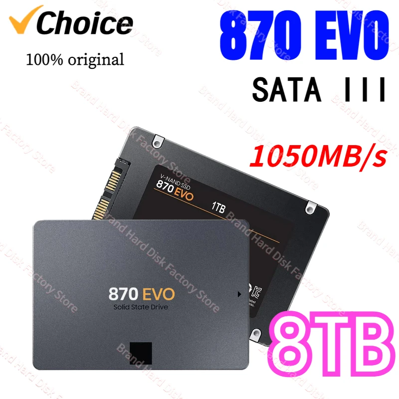 2024 New SSD 870 EVO 1TB 2TB 4TB 8TB Internal Solid State Drives Hard Disk SATA 3.0 MLC 2.5 Inches for Laptop Desktop PC PS4 PS5