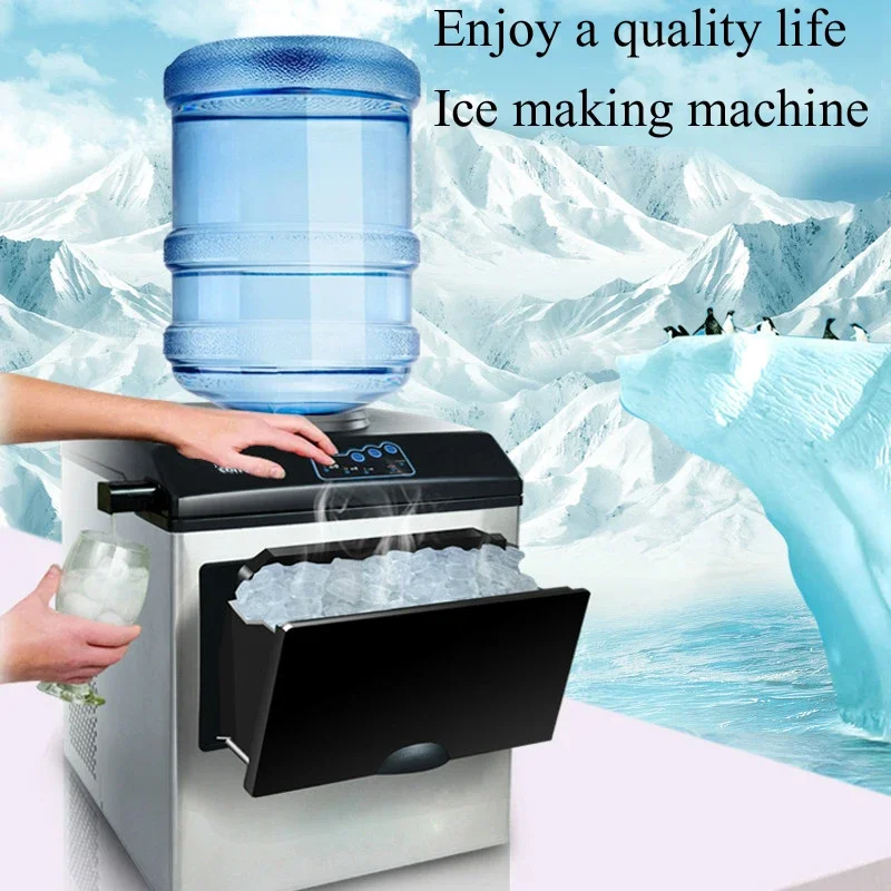 Ice Makers Countertop,Pebble Ice Maker Machine with Chewable Ice, 35lbs/Day,One-Click Operation