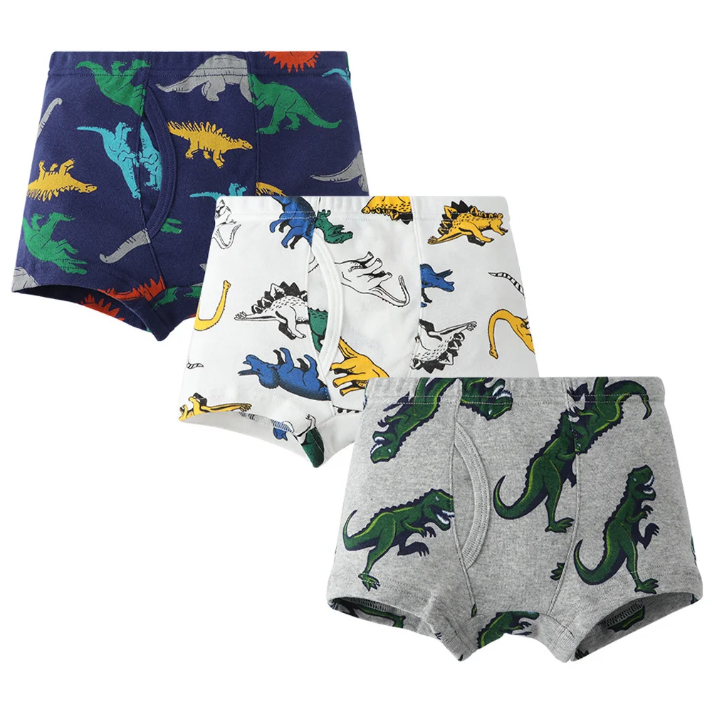 1/3/6 pcs Boys Boxer Briefs Sets 2025 New Kids Cotton Underwear Boy Underpants Teenager Dinosaur Print Soft Children Panties