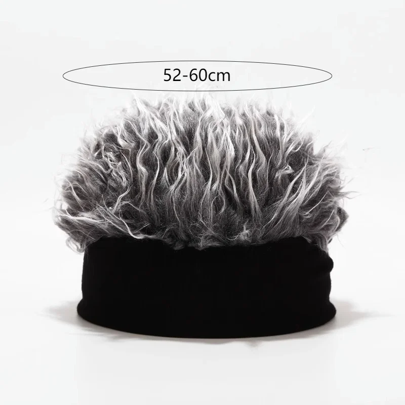 Wig hat men's winter one-piece knitted hat melon skin hat