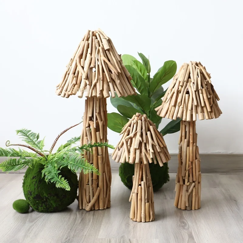 wooden Mushroom Decoration Creative window Scene Layout Home stay Decoration Yard FLOOR Decoration courtYard Landscaping Soft