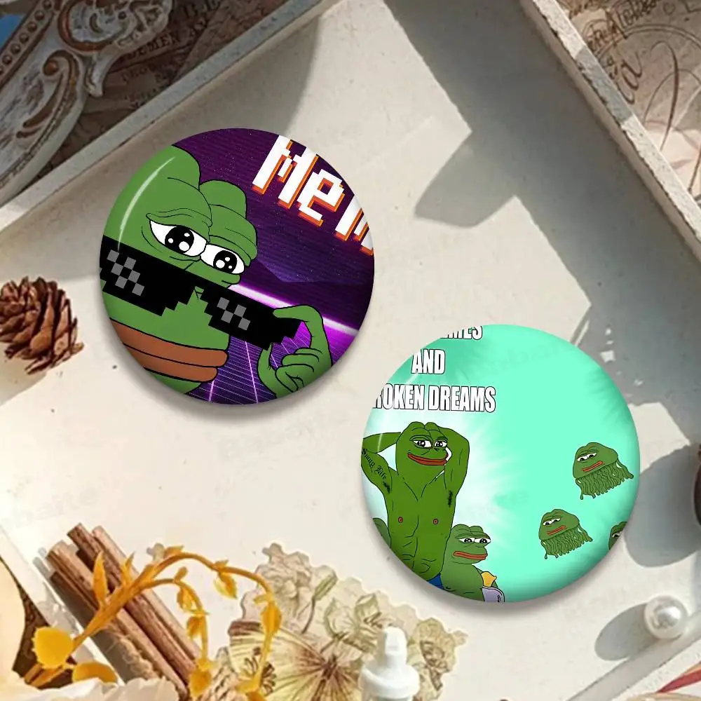 S-Sad F-Frog Meme New  Brooches Soft Button Pin Funny Silly Gnarpy on A Skateboard Meme Badge Gamer Collection Gifts