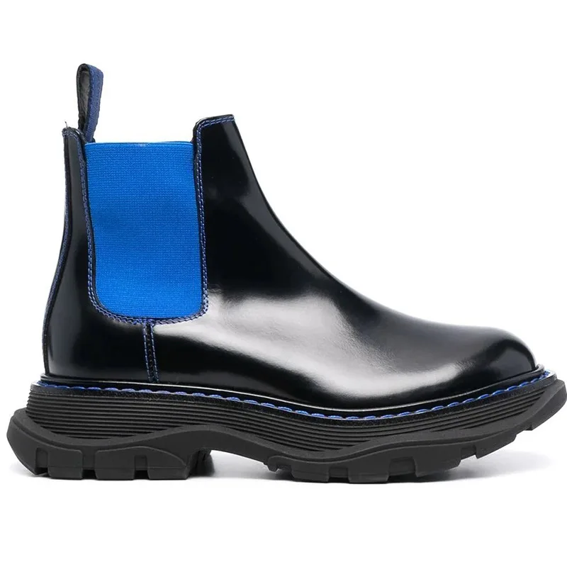 

Grape Mother Cigarette Women's 2025 Autumn and Winter New Soft Leather Platform Short Versatile British Chelsea Boots