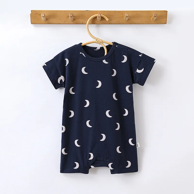 0-24M Newborn Kid Baby Boy Girl Clothes Summer Cotton Baby Romper Short Sleeve Print Stretch Playsuit Cute Jumpsuit Outfit