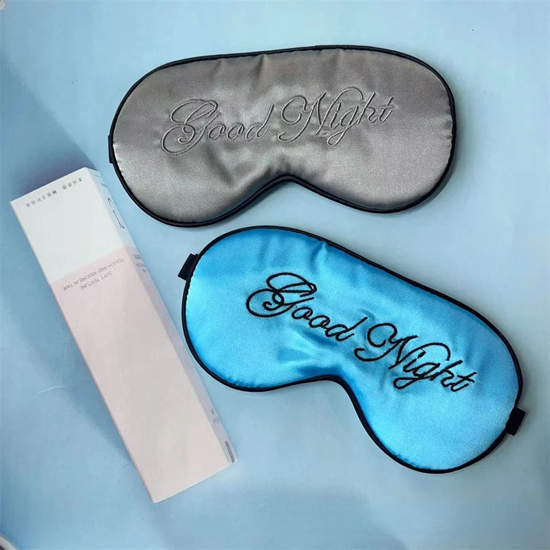 Embroidered Silk Sleep Mask Silk Eye Mask Soft Blackout Blindfold With Adjustable Strap Sleeping Eye Cover Mask For Travel