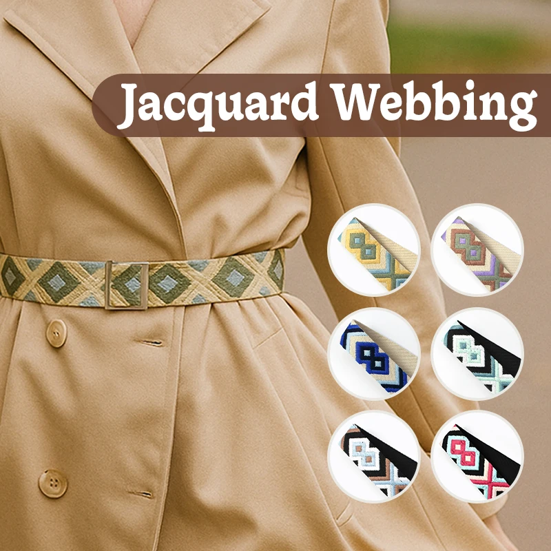 

1-5M Nylon Webbing At The Meter 38mm/50mm Shoulder Bag Strap Jacquard Webbings Clothes Decorative Ribbons for Sewing Belt Bias