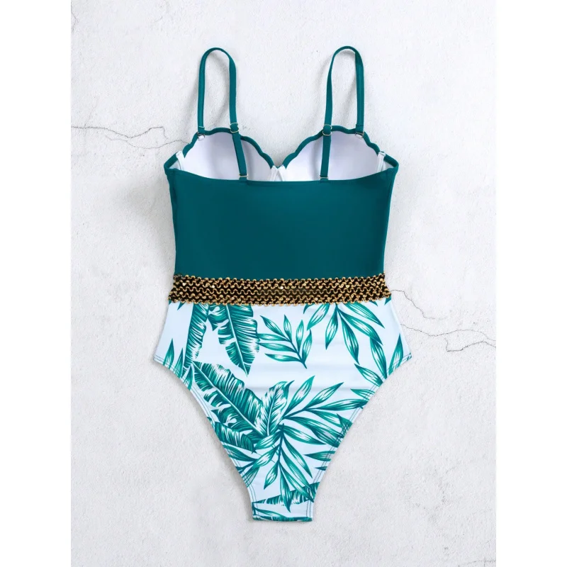 New Hot-Selling Women's Swimsuit Pure Desire One-Piece Sexy High-End Solid Color Conservative Bikini