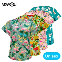 Pet Clinic Beauty Hospital Institution Scrub Spa Uniform Ladies Top Workwear Medical Suit Clothes Scrub tops Scrub Shirt